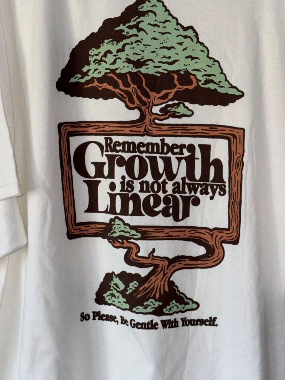 Dravus Self-Love & Reflection White Graphic Tee 4X-Large "Growth Is Not Always L